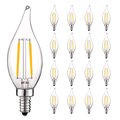 Luxrite CA11 LED Bulbs 4W (40W Equivalent) 400LM 5000K Bright White Dimmable E12 Candelabra Base 16-Pack LR21579-16PK